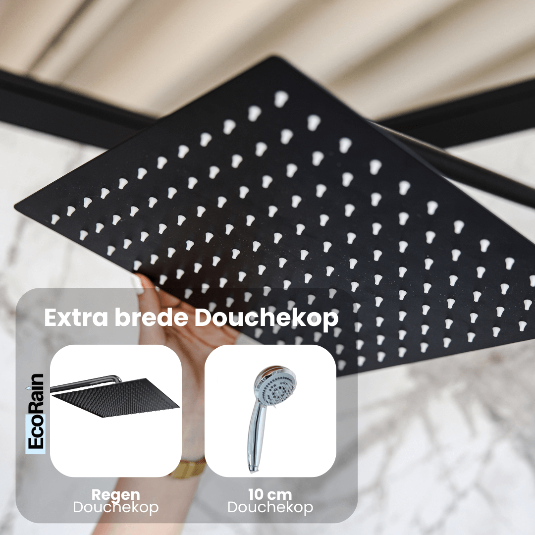 Rain shower set Tyler 30 CM Round with Thermostatic tap - Black