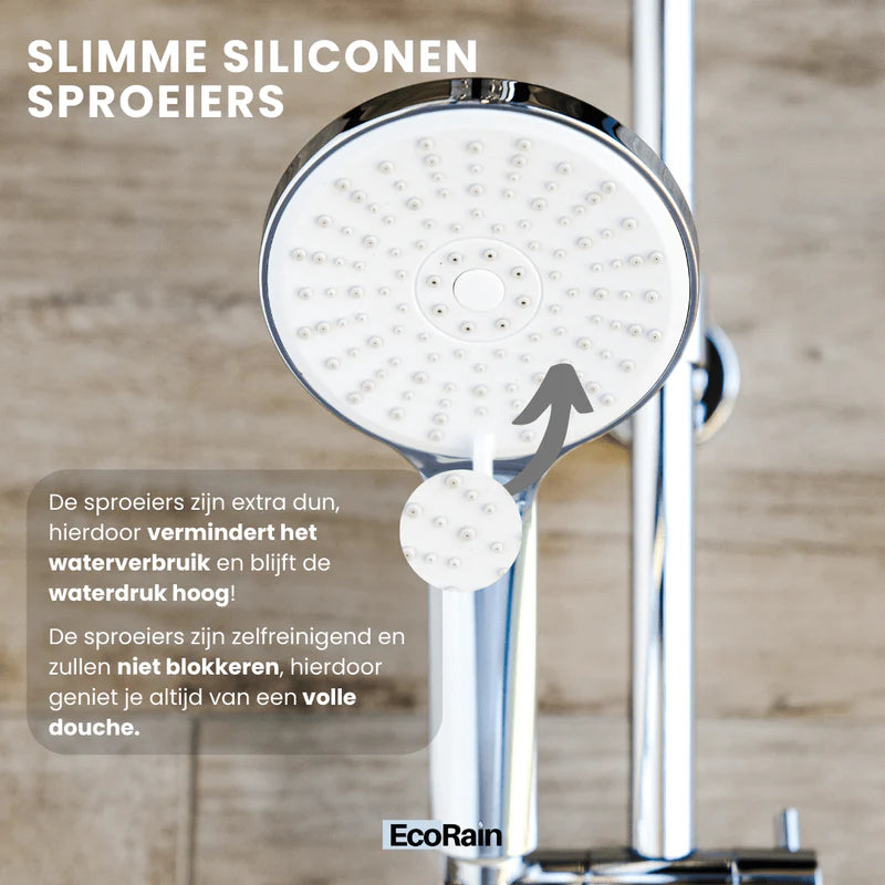 Water Saving Shower Head Mark 12 cm with hose - Black