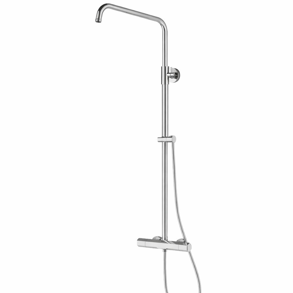 Rain shower set with thermostatic tap - without shower heads chrome