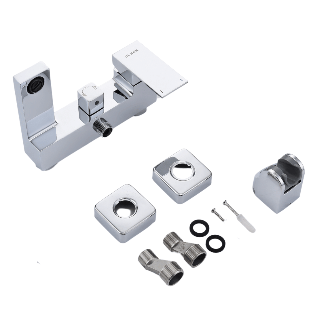 Thermostatic Bath Tap with Shower Head Holder - Chrome