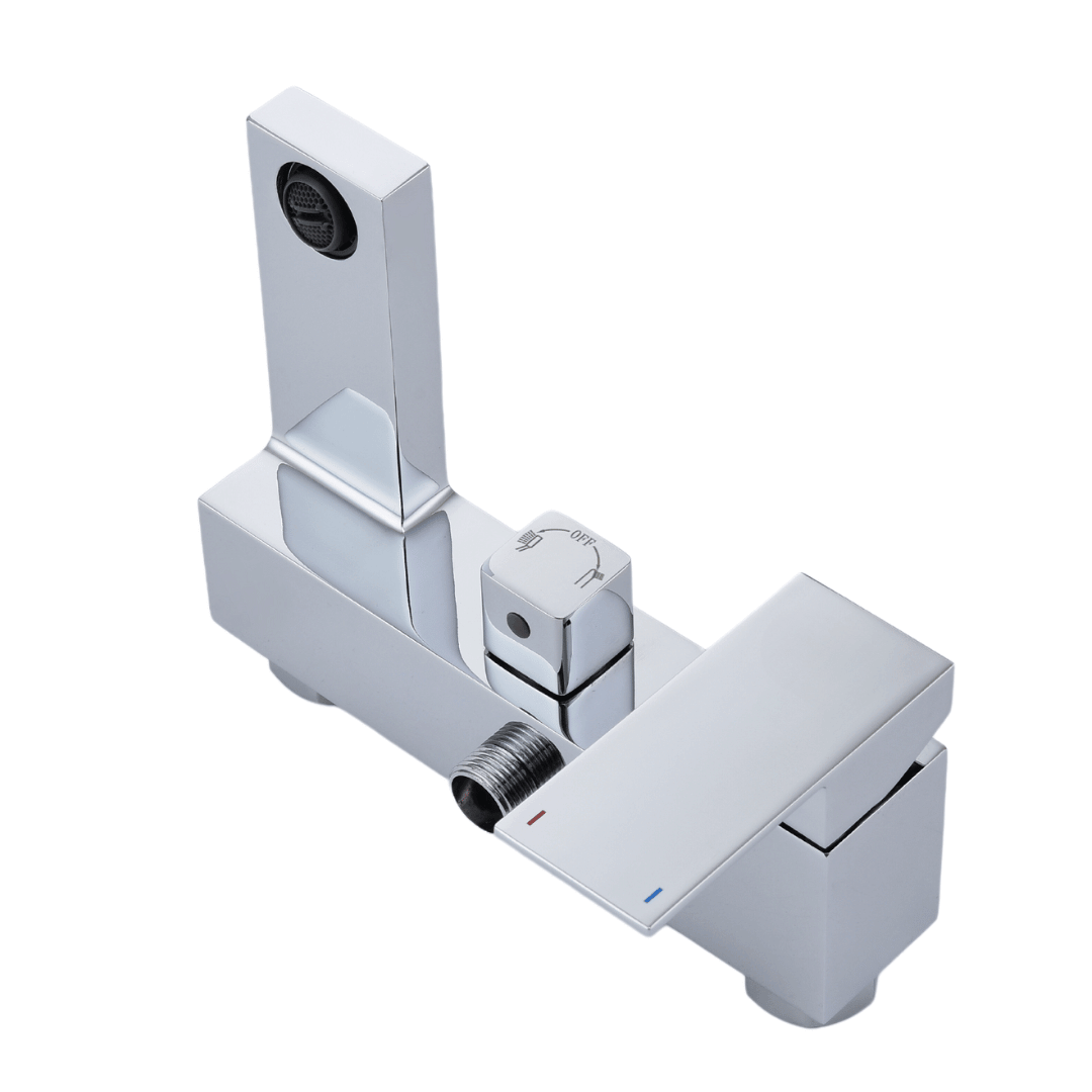 Thermostatic Bath Tap with Shower Head Holder - Chrome