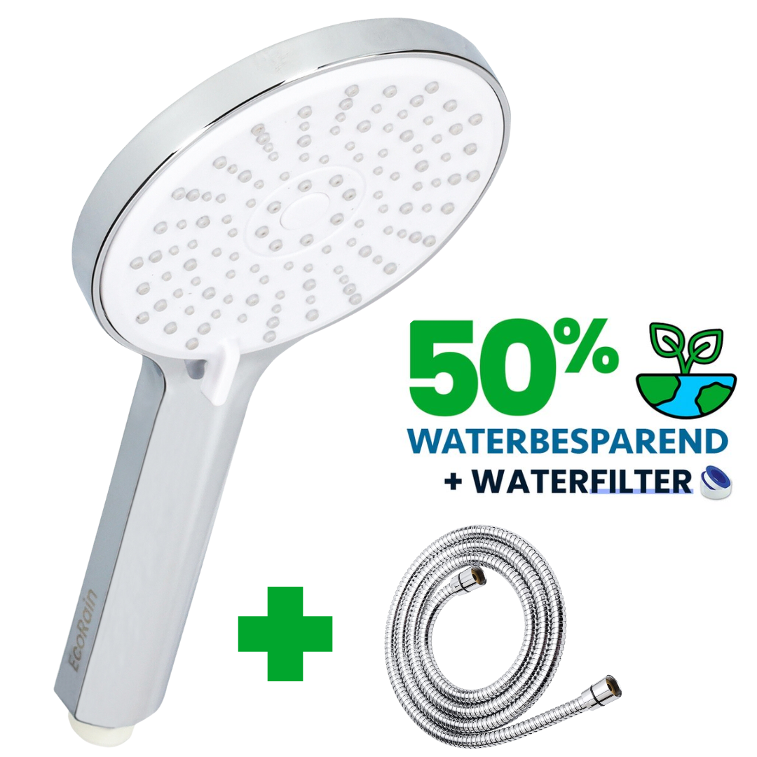 Water-saving Shower Head Mark 12 cm with hose - Chrome