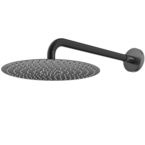 Round Overhead shower with shower arm Tyler 30 cm - Black