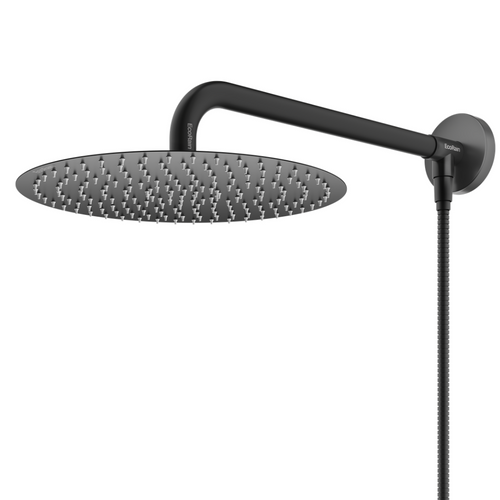 Round Rain Shower with hose Tyler 20 cm - Black