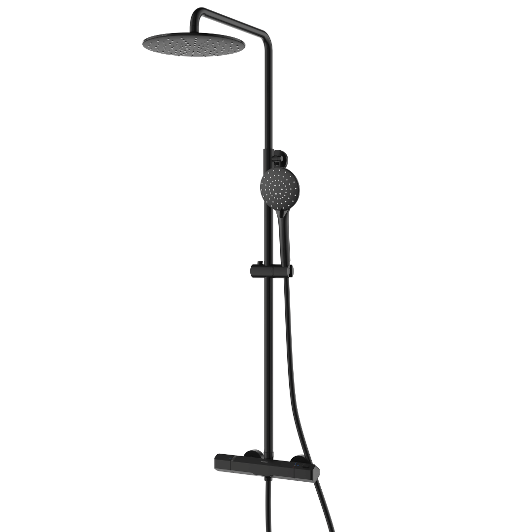 Thermostatic shower tap Glenn Black - 15 cm