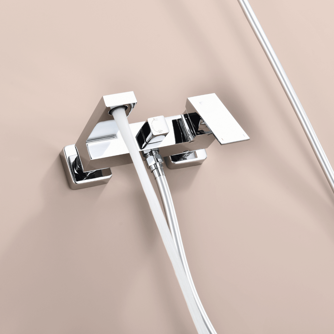Thermostatic Bath Tap with Shower Head Holder - Chrome
