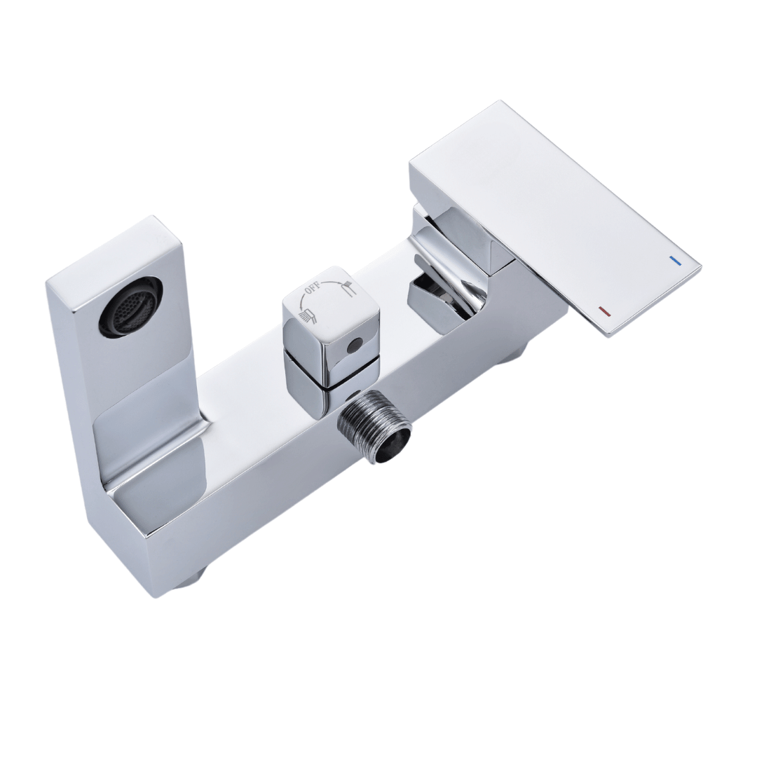 Thermostatic Bath Tap with Shower Head Holder - Chrome