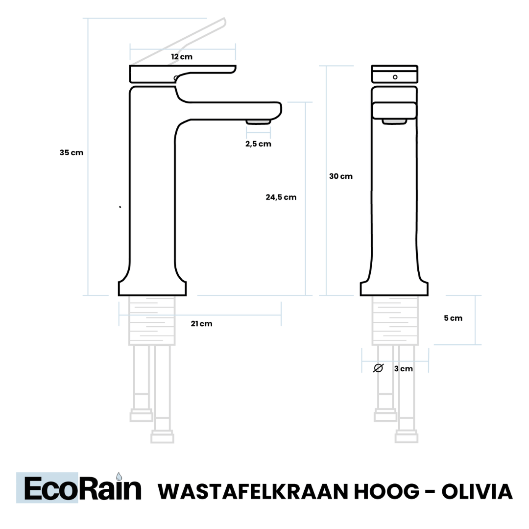 Washbasin tap high Olivia - Gun Metal
