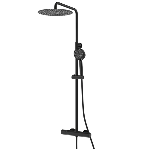 Rain shower set Tyler 30 CM Round with Thermostatic tap - Black