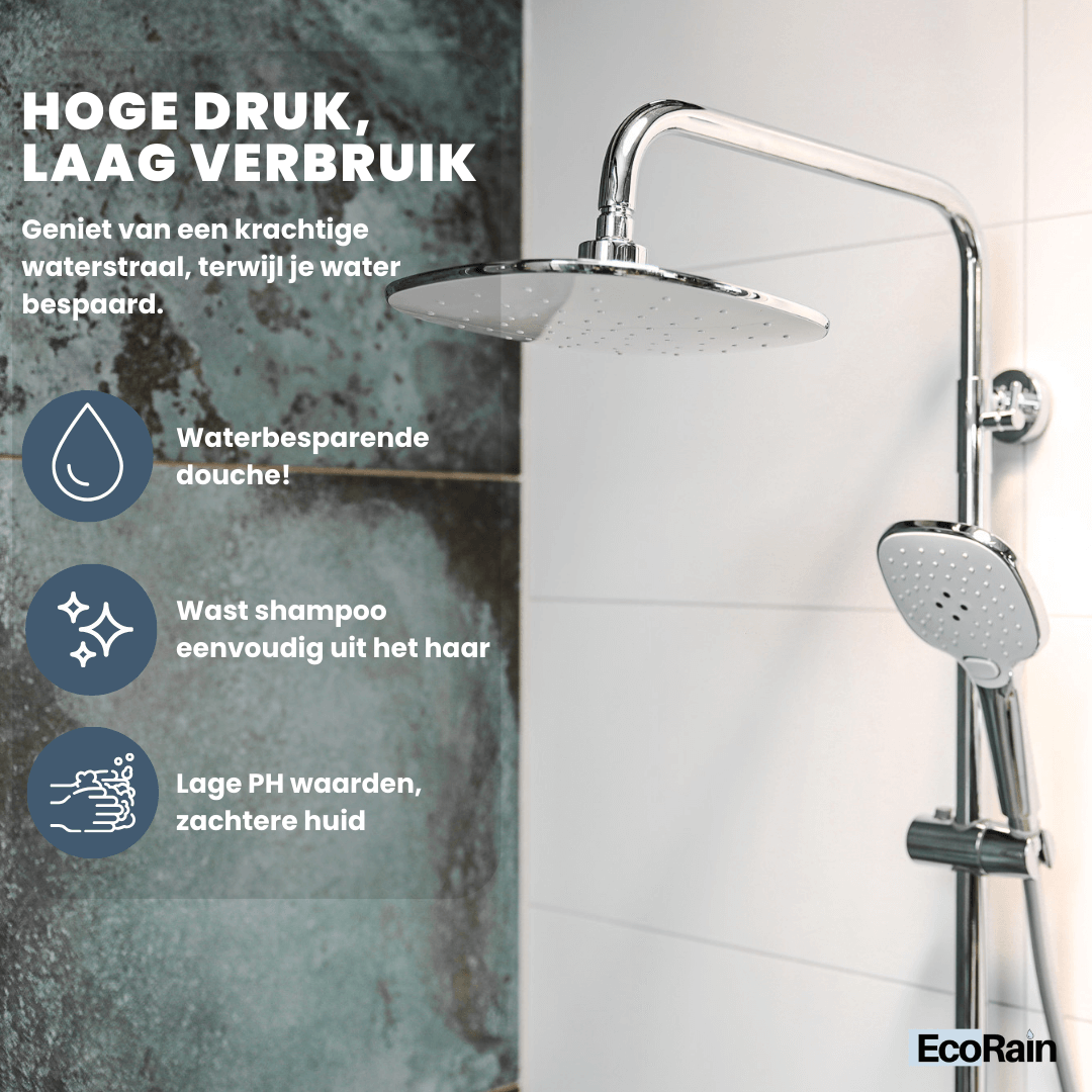 Rain shower set Kay 25 CM with thermostatic tap - Chrome